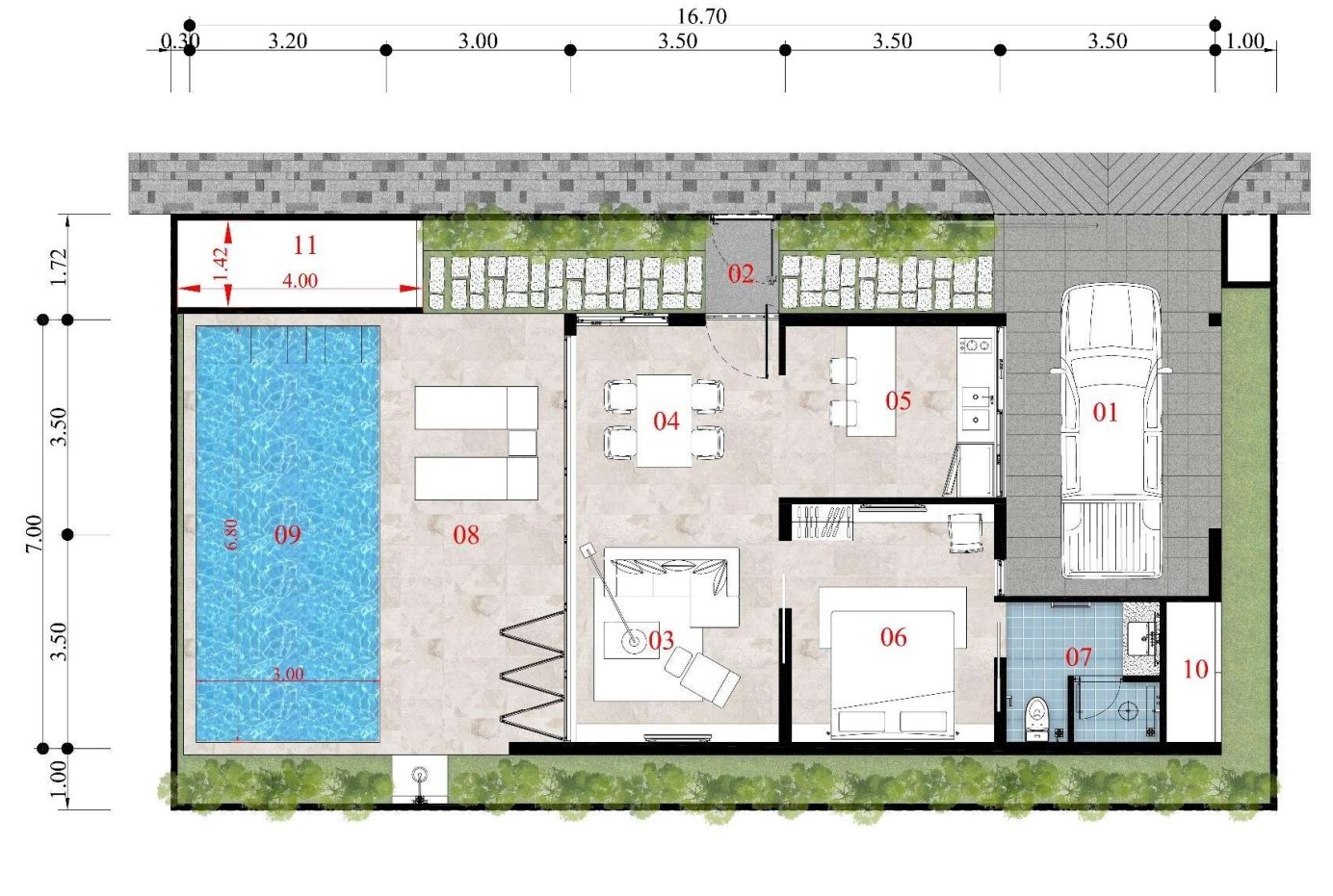 Villa Type F floor plan